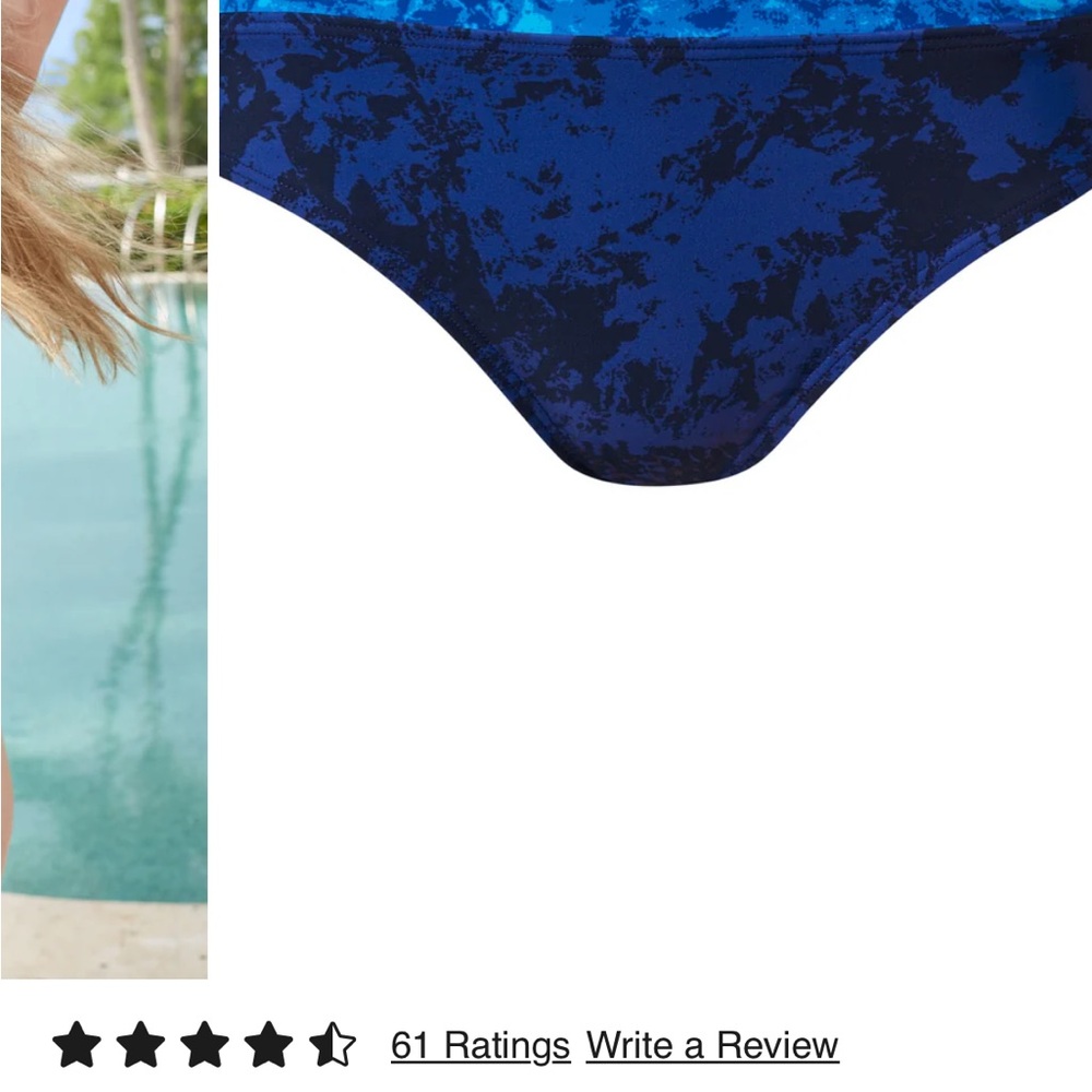 Venus Fold Waist Bikini Bottom -Blue